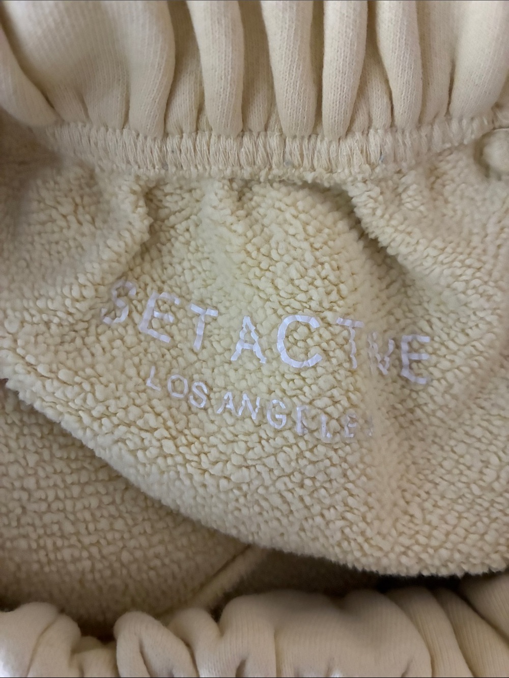SET Active Soft Yellow Fleece Joggers with Pink Script Logo - Picture 8 of 9